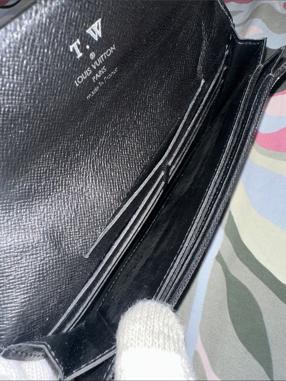 Louis Vuitton Dark Grey/ Almost Black Textured Taiga Leather Wallet - Picture 10 of 15